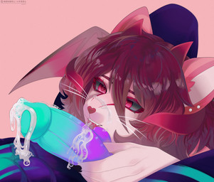 anthro blowjob_face duo fellatio female genitals male male/female oral penile penis sex nyanpasu demon hybrid hi_res