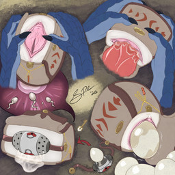 5_fingers abstract_background anthro bag bag_of_holding big_clitoris black_claws blue_body blue_scales bodily_fluids chastity_device chastity_key chastity_plug claws clitoral_hood clitoris cum cum_in_vagina cum_inside cum_puddle cutaway duo egg erect_clitoris erection female female_penetrated finger_claws fingers genital_fluids genitals humanoid_genitalia humanoid_hands humanoid_vulva impregnation impregnation_view inner_labia key knot knotted_penis leaking_cum male male/female male_penetrating male_penetrating_female non-euclidean_sex orange_penis oviposition ovum penetrable_sex_toy penetration penile penile_penetration penis penis_in_vagina pink_clitoral_hood pink_clitoris pink_inner_labia pink_vulva plug_(sex_toy) portal_fleshlight portal_sex scales sex sex_toy sperm_cell spread_vulva spreading tapering_clitoris thinking_with_portals urethra vaginal vaginal_fluids vaginal_oviposition vaginal_penetration vaginal_plug vulva white_body white_outer_labia white_scales white_vulva spe overlord_(series) crius_(offline_user) crusch_lulu scalie 1:1 2026 absurd_res dated digital_drawing_(artwork) digital_media_(artwork) flat_colors hi_res procreate_(artwork) signature