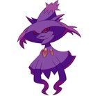 :3 ambiguous_gender anthro clothing floating gem hat headgear headwear looking_at_viewer not_furry orange_eyes purple_body shadowed_eyes simple_background solo white_background witch_hat malegardevoir nintendo pokemon generation_4_pokemon mismagius pokemon_(species) 2022 shaded simple_shading