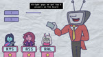 ambiguous_gender anthro electronics female female/female for_a_head game_show group humor male microphone screen screen_face television camilacuevaszu deltarune family_feud undertale_(series) kris_(deltarune) noelle_holiday ralsei susie_(deltarune) tenna_(deltarune) bovid caprine goat human mammal object_head scalie screen_head tv_head 16:9 animated hi_res sound webm widescreen male_(lore)