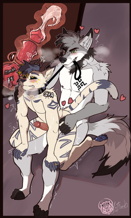 anal anal_penetration animal_genitalia animal_penis anthro balls big_penis bodily_fluids canine_genitalia canine_penis cum cum_inside duo erection fur genital_fluids genitals leash leash_pull male male/male male_penetrated male_penetrating male_penetrating_male nude penetration penis sex simple_background size_difference mattiyyah_lion humphreylw levi_(levidrakharz) canid canine canis mammal wolf 3:5 absurd_res hi_res