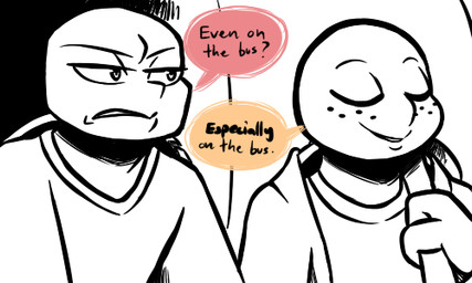 anthro backpack clothed clothing dialogue duo freckles male notched_shell shell smile speech_bubble text inkyfrog teenage_mutant_ninja_turtles michelangelo_(tmnt) raphael_(tmnt) reptile scalie turtle 2017 5:3 english_text low_res