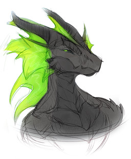 anthro green_eyes green_hair grey_body grey_horn grey_sclera hair horn looking_at_viewer male mouth_closed narrowed_eyes simple_background solo white_background famir mythology dragon mythological_creature mythological_scalie scalie bust_portrait colored_sketch hi_res portrait sketch