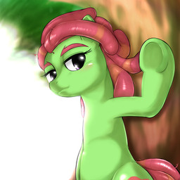 blush dreadlocks female feral hair smile solo behind-space friendship_is_magic hasbro my_little_pony tree_hugger_(mlp) earth_pony equid equine horse mammal pony 1:1 2015