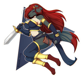 5_fingers accessory anthro armband armwear biped bottomwear breasts claws clothing crop_top dagger digitigrade dipstick_tail elbow_gloves eyelashes female fingers floppy_ears fluffy fluffy_tail fur gloves grey_ears grey_tail hair hair_accessory hairclip handwear holding_object holding_weapon leg_markings legwear loincloth long_hair long_tail markings melee_weapon multicolored_body multicolored_ears multicolored_fur multicolored_tail navel red_ears red_eyes red_hair red_tail shirt socks_(marking) solo tail tail_markings tan_body tan_fur toe_claws topwear two_tone_body two_tone_ears two_tone_fur two_tone_tail weapon zeekzag jenny_(purplelemons) canid canine canis domestic_dog mammal 2019 digital_media_(artwork) hi_res portrait signature