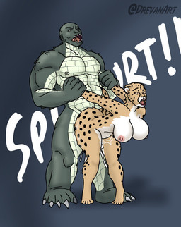 5_fingers 5_toes abdominal_bulge anthro anthro_on_anthro anthro_penetrated anthro_penetrating anthro_penetrating_anthro areola arm_pull bent_arm bent_over big_areola big_breasts big_butt big_hands big_mouth_(anatomy) big_nipples biped black_eyebrows black_nose black_spots bodily_fluids breasts butt butt_tuft cheek_tuft claws countershade_arms countershade_face countershade_legs countershade_neck countershade_scales countershade_torso countershading cum cum_splatter curved_eyebrows dominant dominant_anthro dominant_male duo erect_nipples extended_arms eyebrows facial_tuft feet female female_penetrated fingers from_behind_position fur fur_tuft genital_fluids grabbing_from_behind green_body green_countershading green_ears green_nose green_scales hanging_breasts head_tuft humanoid_ears humanoid_feet humanoid_hands humanoid_nose interspecies larger_dom larger_male leg_tuft light_body light_fur lips male male/female male_penetrating male_penetrating_female markings multicolored_body multicolored_fur neck_tuft nipples no_irises nude nude_anthro nude_female nude_male open_mouth orange_sclera penetration pink_areola pink_nipples pink_tongue plantigrade pointy_ears prick_ears prison_guard_position pupils red_lips scales sex shadow sharp_teeth size_difference smaller_female smaller_penetrated snout sound_effects spikes spikes_(anatomy) spots spotted_arms spotted_body spotted_butt spotted_face spotted_fur spotted_legs spotted_markings spotted_neck spotted_tail standing standing_sex submissive submissive_anthro submissive_female tail tail_markings tan_body tan_ears tan_fur teeth text text_background thick_thighs thin_eyebrows three-quarter_view toe_claws toes tongue tuft two_tone_tail vaginal vaginal_penetration white_body white_breasts white_claws white_countershading white_fur white_sclera wrist_grab drevanart dc_comics cheetah_(dc) killer_croc waylon_jones cheetah crocodile crocodilian felid feline mammal reptile scalie 2025 artist_name digital_drawing_(artwork) digital_media_(artwork) hi_res