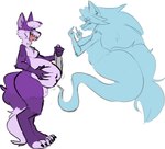 absurd_res after_vore anthro anthro_pred anthro_prey belly big_belly bloated canid canid_demon canine canis canon_x_oc demon double_middle_finger duo fatal_vore female female_prey fox g00eygutz gesture ghost gorbin hand_gesture hand_on_own_belly haunted hellhound helluva_boss hi_res loona_(helluva_boss) male male/female male_pred mammal middle_finger mythological_canine mythological_creature mythology spirit vis_(gorbin) vore wolf