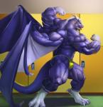 anthro bat_wings big_muscles body_builder bulge clothing flexing flexing_bicep flexing_muscles horn huge_muscles kemobuilder locker_room male membrane_(anatomy) membranous_wings muscular muscular_anthro muscular_male pose solo tail thong tongue tongue_out underwear wings echin mythology dragon mythological_creature mythological_scalie scalie hi_res