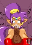 balls big_breasts big_butt bodily_fluids breasts butt cum duo fellatio female genital_fluids genitals glory_hole male male/female oral penile penis sex tally_marks text western_tally_marks ladyfoxheart shantae_(series) wayforward shantae genie half_genie human humanoid hybrid mammal absurd_res english_text hi_res