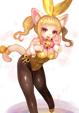 4_fingers accessory anthro bell bell_collar blonde_hair bow_ribbon bow_tie breasts brown_eyes bunny_costume cat_tail clothing collar corset costume cuff_(restraint) cuffs_(clothing) fake_ears fake_rabbit_ears female fingers furgonomics glistening glistening_clothing hair heart_eyes heart_symbol legwear leotard lingerie looking_at_viewer medium_breasts open_mouth pantyhose pawpads pink_nose pupils restraints ribbons simple_background slit_pupils smile solo tail tail_accessory tail_bow tail_ribbon topwear twintails_(hairstyle) white_background wrist_cuffs yellow_clothing yellow_leotard tetetor-oort domestic_cat felid feline felis mammal absurd_res hi_res