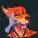 anthro bodily_fluids disembodied_hand drooling duo finger_in_mouth fish_hooking male mouth_play mouth_shot open_mouth saliva tongue tongue_out glebyshka78 disney zootopia judy_hopps nick_wilde canid canine fox lagomorph leporid mammal rabbit red_fox true_fox hi_res