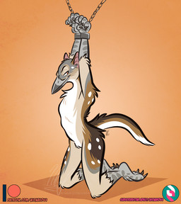 anthro bdsm bondage bound chain chained cuff_(restraint) female handcuffed handcuffs kneeling metal_cuffs pose restraints shackles solo wrist_cuffs nicnak044 mythology avian gryphon hybrid mythological_avian mythological_creature pinup
