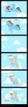 blue_body blue_feathers blue_fur bubble_gum chewing cloud cutie_mark derp_eyes duo feathered_wings feathers female feral flying fur midair oblivious quadruped sky skyscape spitting tail wings chaoticbrony friendship_is_magic hasbro my_little_pony mythology derpy_hooves_(mlp) rainbow_dash_(mlp) equid equine mammal mythological_creature mythological_equine pegasus absurd_res comic digital_media_(artwork) hi_res