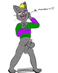 anthro autotailjob balls blush erection genitals male masturbation penis prehensile_tail simple_background solo tail tail_around_penis tail_fetish tail_masturbation tail_play white_background twerpishimp domestic_cat felid feline felis mammal absurd_res hi_res