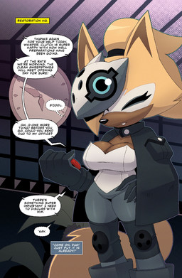 anthro big_breasts breasts brown_body brown_fur cleavage clothed clothed_anthro clothed_female clothing dialogue female fluffy fluffy_tail fur gloves hair handwear multicolored_body multicolored_fur solo speech_bubble tail tan_body tan_fur tan_hair text topwear vest dakkii idw_publishing sega sonic_the_hedgehog_(comics) sonic_the_hedgehog_(idw) sonic_the_hedgehog_(series) whisper_the_wolf canid canine canis mammal wolf 2026 english_text hi_res