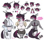 anthro blush breasts chibi clothed clothing expressions eyewear female fingers glasses heart_symbol midriff pink_eyes pink_hair_tips swimwear litehase hase_(litehase) fish marine shark 2024 digital_media_(artwork) expression_sheet hi_res model_sheet