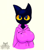 anthro big_breasts black_body blue_eyes bouncing_breasts breast_grab breast_jiggle breast_play breasts breathing_noises clothing female fondling grabbing_both_breasts grabbing_own_breast hand_on_breast hand_on_own_breast heart_eyes heart_symbol holding_breast jacket jiggling logo looking_at_viewer mouthless pawpads pink_clothing pink_jacket pink_topwear purring self_fondle simple_background solo sound_effects symmetrical_motion symmetry symmetry_(reflectional) topwear yellow_sclera 69blackcat69 third-party_edit olive_(69blackcat69) domestic_cat felid feline felis mammal 2024 2d_animation animated artist_logo frame_by_frame short_playtime sound sound_edit voice_acted webm