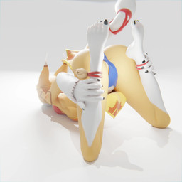 5_toes ankle_grab anthro barefoot bent_legs breast_rest breasts butt camel_toe clothed clothing feet female fingers half-closed_eyes hands_behind_back humanoid_feet leg_grab lying narrowed_eyes on_front plantigrade rear_view simple_background solo tail three-quarter_view toes underwear w-stretch_pose reheshul unuxory_(modeler) the_great_warrior_wall xi_yue_(tgww) domestic_cat felid feline felis mammal 1:1 3d_(artwork) digital_media_(artwork) hi_res