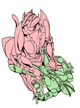 ambiguous_gender ambiguous_penetration antennae_(anatomy) claws duo green_body insect_wings machine male male/ambiguous penetration red_body sex simple_background teeth wings ghostybricks hasbro takara_tomy transformers transformers:_beast_wars inferno_(beast_wars) waspinator ant arthropod cybertronian humanoid hymenopteran insect living_machine predacon robot wasp digital_media_(artwork) low_res
