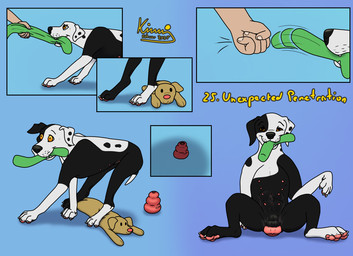 abdominal_bulge accidental_penetration anatomically_correct animal_genitalia animal_vulva black_body black_fur black_nose canine_genitalia canine_vulva dog_plushie dog_toy falling falling_backwards falling_on_object female female_feral feral fur genitals multi_nipple nipples object_in_pussy orange_eyes pawpads paws penetration pink_vulva playing plushie short_fur sitting solo spread_legs spreading stumbling teats tripping tug_of_war vaginal vaginal_penetration vulva white_body white_fur kinaj kinktober kinktober_2024 jess_(kinaj) bird_dog canid canine canis dalmatian domestic_dog hunting_dog labrador mammal mixed_breed retriever 2024 hi_res