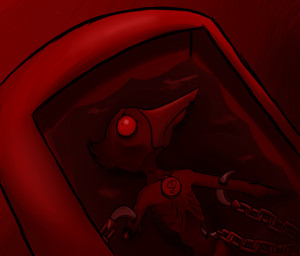 anthro blood bodily_fluids chain constricted_pupils emaciated frown hook lying male on_back partially_submerged pupils ribs small_pupils solo water wounded ckr-the-cat ruby_quest jay_(rq) avian bird hirundinid oscine passerine swallow_(bird)