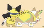 ambiguous_feral ambiguous_gender brown_body brown_fur butt eyewear feral fur goggles group logo male male_feral scarf simple_background white_body white_fur yellow_body yellow_fur pichu90 nintendo pokemon sparks_pichu generation_2_pokemon generation_5_pokemon generation_8_pokemon joltik pichu pokemon_(species) yamper artist_logo hi_res