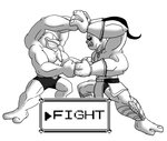 4_arms black_hair duo fight hair male multi_arm multi_limb smile wrestling_briefs beeelake1209 mortal_kombat nintendo pokemon goro generation_1_pokemon humanoid machamp pokemon_(species) shokan absurd_res hi_res monochrome