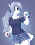 anthro canid canine clothing controller female fox game_controller gin_png hi_res mammal nintendo nintendo_switch puetsua solo