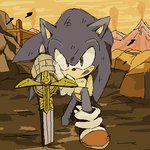 anthro blue_body blue_fur clothing footwear fur gloves green_eyes handwear holding_melee_weapon holding_object holding_sword holding_weapon looking_at_viewer male melee_weapon outside rock shoes solo sword weapon bukikobuta sega sonic_and_the_black_knight sonic_storybook_series sonic_the_hedgehog_(series) caliburn sonic_the_hedgehog eulipotyphlan hedgehog mammal 1:1 2013 low_res