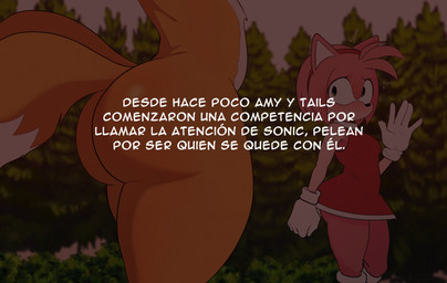 anthro big_butt bottom_heavy breasts butt duo faceless_character female fist gesture jealous looking_aside male small_breasts standing text thick_thighs waving worried 9_styless sega sonic_the_hedgehog_(series) amy_rose miles_prower canid canine eulipotyphlan fox hedgehog mammal red_fox true_fox 2026 absurd_res hi_res spanish_text translated