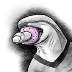 anthro clothing dessert doughnut erection food foreskin genitals glans male nightmare_fuel partially_retracted_foreskin pastry penis penis_tongue shirt solo topwear unusual_anatomy unusual_genitalia_placement unusual_penis_placement zeemf fish marine shark 1:1 hi_res