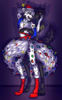 anthro biped crannock dodgek duo front_view holidays hug hugging_another hugging_from_behind male rainbow romantic romantic_couple simple_background standing string_lights rikotosh christmas new_year skittles.bars canid canine canis domestic_dog felid husky hybrid leopard mammal nordic_sled_dog pantherine snow_leopard spitz wolf digital_media_(artwork) full-length_portrait hi_res portrait