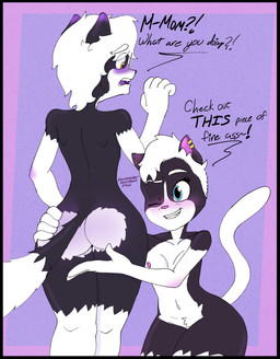 anthro black_border border duo female femboy male male/female nude nude_female nude_male nicholasart eleanor_(nicholasart) nicholas_(nicholasart) domestic_cat felid feline felis mammal absurd_res hi_res incest_(lore) mother_(lore) mother_and_child_(lore) mother_and_son_(lore) parent_(lore) parent_and_child_(lore) parent_and_son_(lore) son_(lore)