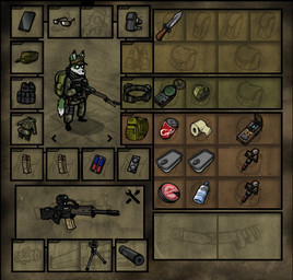 anthro backpack belt beverage_can biped bottle brown_background camo can cellphone clothed clothing container drugs electronics eyewear fully_clothed gameplay_mechanics getup glasses gun hat headgear headwear holding_gun holding_object holding_ranged_weapon holding_weapon knife military phone pills ranged_weapon simple_background smartphone soldier solo toilet_paper uniform warrior water_bottle weapon innawoods s.t.a.l.k.e.r. canid canine hybrid mammal digital_media_(artwork)