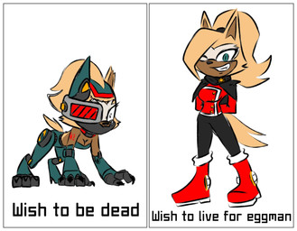 accessory amputee arm_tattoo blonde_hair bodily_fluids boots border breasts brown_body brown_fur caption claws cleavage clothed clothing collar depression disability female footwear fur green_eyes hair hair_accessory hairband happy legwear long_hair mind_control one_eye_closed pain quadruple_amputee robotic_arm robotic_leg scarf serial_number shoes smile suicidal surgical_suture tail tattoo tears text tights uniform visor white_border ruckuss eggman_empire idw_publishing sega sonic_the_hedgehog_(comics) sonic_the_hedgehog_(idw) sonic_the_hedgehog_(series) whisper_the_wolf canid canine canis mammal wolf colored english_text