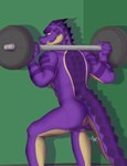 absurd_res alligator alligatorid butt crocodilian gym hi_res humanoid male male/male marvin_the_gator reptile ryoryoryo_20 scalie solo