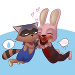 blood bodily_fluids chibi clothed clothing duo grabbing_hands damian5320 capcom konami resident_evil silent_hill mr._raccoon_(resident_evil) robbie_the_rabbit_(silent_hill) lagomorph leporid mammal procyonid rabbit raccoon 1:1 absurd_res hi_res