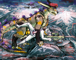 alien_planet anal anal_penetration animal_genitalia animal_penis anthro balls beret canine_genitalia canine_penis clothing dialogue dominant dominant_feral duo erection eyewear feral feral_on_feral feral_penetrated feral_penetrating feral_penetrating_feral genitals glasses gun hat headgear headwear interspecies knot knotted_penis large_penetration male male/male male_penetrated male_penetrating male_penetrating_male penetration penile penile_penetration penis raining ranged_weapon rifle sex sheath size_difference sniper_rifle war weapon wet cool. canid canine fox mammal 5:4 hi_res