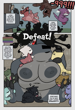 anthro anthro_on_feral anus areola attack ballbusting balls bestiality big_areola big_breasts big_nipples black_anus black_vulva blue_body blue_fur body_worship breasts butt castration cock_and_ball_torture collaborative collaborative_sex crotch_attack crotch_kick cunnilingus darkened_balls darkened_genitalia defeat defeat_sex defeated eyes_closed feet female female/female feral foot_fetish foot_lick french_kissing fur gangbang genital_mutilation genital_torture genitals grey_areola grey_nipples group group_sex huge_breasts kick kissing larger_anthro larger_female lgbt_pride licking licking_claws male mutilation nipples oral orgy overweight overweight_anthro overweight_female personal_grooming pride_colors rainbow_flag rainbow_pride_flag rainbow_symbol sex sitting size_difference smaller_female smaller_feral smaller_male social_grooming text tongue tongue_bath vaginal vulva crushpepper mewgenics guillotina_(mewgenics) felid feline mammal comic english_text hi_res