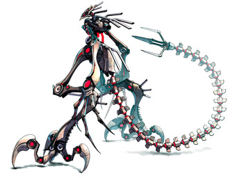 3_fingers anthro big_claws claws digitigrade fingers long_fingers long_tail machine male metallic_body red_eyes segmented_tail simple_background solo tail toe_claws white_background deino_(artist) magnesium_(deino) robot robot_anthro 2018 3d_(artwork) 4:3 autodesk_3ds_max_(artwork) digital_media_(artwork) hi_res
