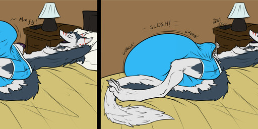 ambiguous_fluids animal_genitalia anthro balls bed bedroom big_balls big_bulge big_penis big_sheath big_tail bodily_fluids bottomwear bulge casual_vore churn churning_balls clothed clothing cock_vore cum detailed_bulge digestion digestion_implied dripping fluffy fur furniture genital_fluids genitals grin hands_behind_head huge_balls huge_bulge huge_penis huge_sheath hyper hyper_balls hyper_bulge hyper_genitalia hyper_penis hyper_sheath implied_fatal implied_snuff large_sheath leaking_precum looking_pleasured lying male male_pred muffled on_back paws penile penis pillow precum precum_drip precum_through_clothing precum_through_underwear predator/prey prey_outline reclining relaxing revealing_outfit same_size_vore seductive sheath shorts skimpy smile smirk soft_vore solo spread_legs spreading squirming swollen swollen_balls tail teasing tight_bottomwear tight_bulges tight_clothing tight_shorts tight_underwear turned_into_cum underwear vore vore_sequence wet wet_clothing conditional_dnp samagthrav2 lukas_(lukan) sergal absurd_res comic hi_res