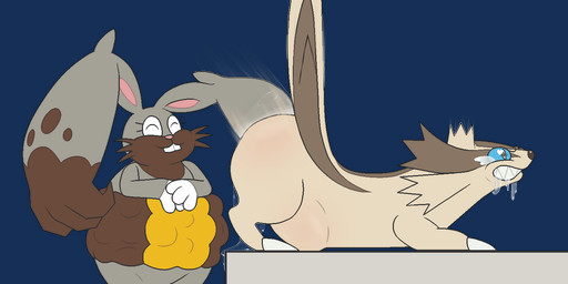 abdominal_bulge ambiguous_gender anal anal_fisting anal_fluids anal_penetration anthro blue_eyes bodily_fluids brown_body brown_fur buckteeth claws clenched_teeth dipstick_ears drooling duo ear_in_ass ear_markings eyes_closed feral fisting fur gloves_(marking) grey_body grey_fur heart_symbol long_ears markings multicolored_ears penetration raised_tail saliva sharp_teeth simple_background tail tan_body tan_fur tears teeth transparent_background whiskers white_body white_fur yellow_body yellow_fur pinnipip nintendo pokemon diggersby generation_3_pokemon generation_6_pokemon linoone pokemon_(species) 2:1 alpha_channel