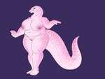 anthro big_breasts breasts clitoris eyelashes feet female genitals melanie_la_strada nails overweight overweight_female pussy sharp_nails simple_background smile solo tail scarythesustire boa_(snake) reptile scalie snake 4:3 hi_res