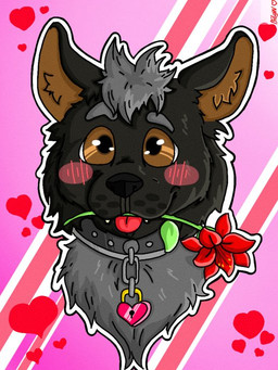 anthro flower holidays male plant romantic solo bilgw valentine's_day canid canine canis mammal wolf 3:4 digital_media_(artwork) headshot_portrait portrait source_request