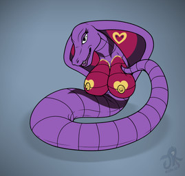 apode big_breasts breasts busty_feral female feral legless markings nipples non-mammal_breasts non-mammal_nipples serpentine solo heyupyoursjr nintendo pokemon valireen_(zaezar) arbok cobra draconcopode generation_1_pokemon naga pokemon_(species) reptile scalie snake absurd_res hi_res