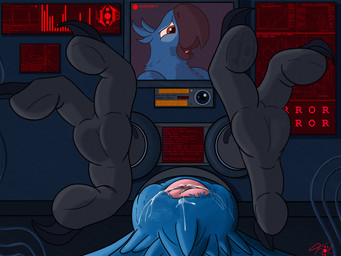 2_toes animal_genitalia avian_butt avian_feet barefoot bdsm beak big_feet blue_body blue_feathers bodily_fluids bondage bound brown_eyes camera claws cloaca cum curling_toes detailed_background electronics feathers feet feral foot_focus genital_fluids genitals laboratory leaking logo male monitor nude public_use science solo talons tattoo text through_wall toe_claws toes fol blue_sky_studios rio_(series) blu_(rio) core_collapse avian bird macaw neotropical_parrot parrot spix's_macaw true_parrot 2019 4:3 english_text hi_res