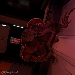 big_breasts big_butt bone breasts butt claws detailed_background exposed_bone exposed_brain fangs female muscular muscular_female nipples nude open_mouth red_body solo teeth text thick_thighs tongue tongue_out thunderowly capcom resident_evil humanoid licker_(resident_evil) monster monstrous_humanoid 1:1 3d_(artwork) digital_media_(artwork) hi_res