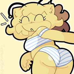 anthro big_butt bikini butt clothing female looking_down pose presenting presenting_hindquarters roblox_skin silly silly_face solo swimwear thick_thighs two-piece_swimsuit artist_treehome95mp4 roblox fan_character felid mammal 1:1 hi_res pinup