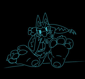 3_fingers 3_toes ambiguous_gender anthro claws feet fingers foot_fetish foot_focus hand_behind_head looking_at_viewer pawpads plantigrade simple_background sitting solo toe_claws toes sockless_zen02 nintendo pokemon pokemon_legends_z-a canid canine generation_9_pokemon mammal mega_evolution mega_lucario_z pokemon_(species) 2026 black_and_blue digital_drawing_(artwork) digital_media_(artwork) monochrome sketch