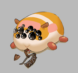ambiguous_gender ambiguous_pred ambiguous_prey blood bodily_fluids brown_clothing brown_ears brown_hat brown_headwear car clothing duo grey_background hard_vore hat headgear headwear holding_object machine multi_eye multicolored_body nightmare_fuel orange_body pink_body simple_background vehicle vore weapon what what_has_science_done wheel white_body arizuka bloodborne fromsoftware pui_pui_molcar sony_corporation sony_interactive_entertainment potato_(pui_pui_molcar) caviid guinea_pig human living_car living_machine living_vehicle mammal rodent 2021 crossover hi_res